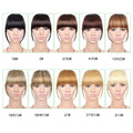 Natural Straight Synthetic Blunt Bangs High Temperature Fiber Brown Women Clip-In Full Bangs With Fringe Of Hair 6 Inch Leeons