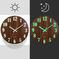 12 Inch Luminous Wall Clock Wood Silent light in dark night Nordic Fashion Wall Clock Non Ticking Clock With Night Light