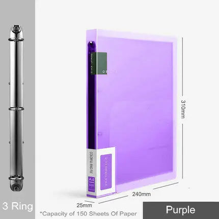 Fashion Colors Ring Binder A4 File Folder Folder 2-Rings Office Document Organizer File Storage A4 Binder Folder With Rings