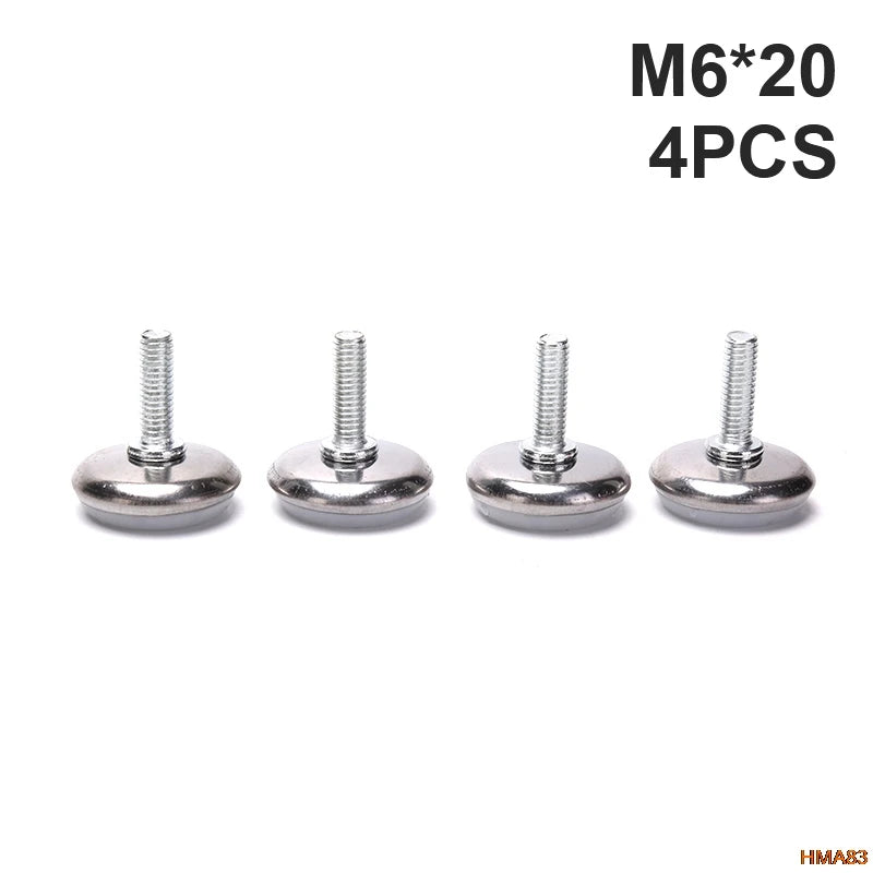 4 Pcs Adjustable Steel Furniture Legs Anti-slip Base Table Cabinet Leg Pad Feet Leveler M6 M8 Screw Metal Furniture Foot Level