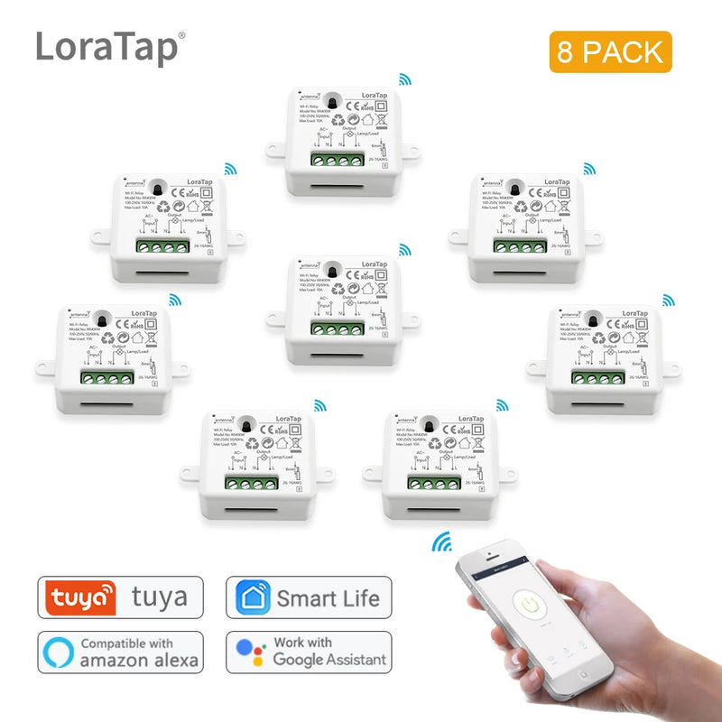 LoraTap Mini DIY Module Wifi Light Switch Wireless APP Remote Control Switch 220V Smart Home Electrical Switches