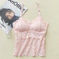 Lace Bra Top Women's Floral Lace Bralette Sexy Lingerie Non-wire Underwear Adjustable Straps Camisoles Bra Removable Pads