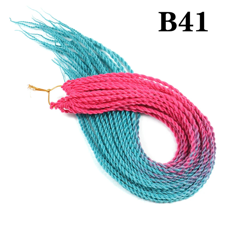 AZIR Senegalese Twist Hair Crochet Braids 24 inch 30 Roots/pack Synthetic Crochet Hair Senegalese Braids Twist Hair for Braids