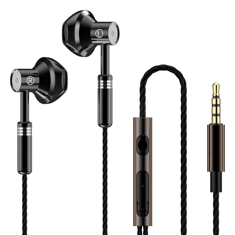EARDECO Wired Headphones In-ear Phone Earphone Earbuds Sport Mobile Headphones 3.5mm Metal Headset Stereo Earphones with Mic