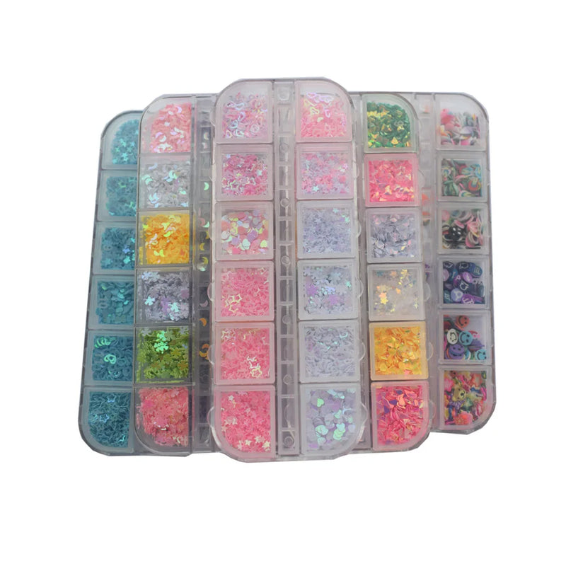 Sequins Holographic Holo Love Star Pink White Nail Body Art Glitter Box Sequin Nails Paillette Flakes Decoration Manicure Tools