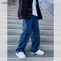 LINHUA Men Wide Leg Jeans Spring cargo pants Hip Hop | SAMAG