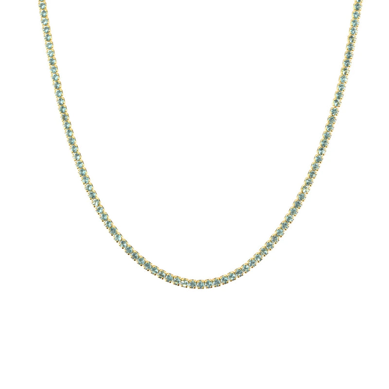 ANDYWEN 925 Sterling Silver 1.5mm Tennis Zircon Charm Long Chain Necklace Rock Punk Fashion Fine Jewelry Gift Wedding Party