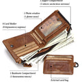 KAVIS Crazy Horse Genuine Leather Wallet Men Coin Purse Male Cuzdan Walet Portomonee PORTFOLIO  Perse Small Pocket money bag