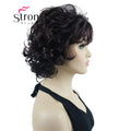 StrongBeauty Short Wig Soft Tousled Curls Blonde Highlights Full Synthetic Wigs COLOUR CHOICES