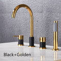 4Pcs Brass Bathroom Bathtub Faucet Bath Faucet Deck Mounted Handheld Tub Mixer Tap Cold Hot Mixer Water Tap With Hand Shower