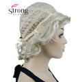 StrongBeauty Short Wig Soft Tousled Curls Blonde Highlights Full Synthetic Wigs COLOUR CHOICES
