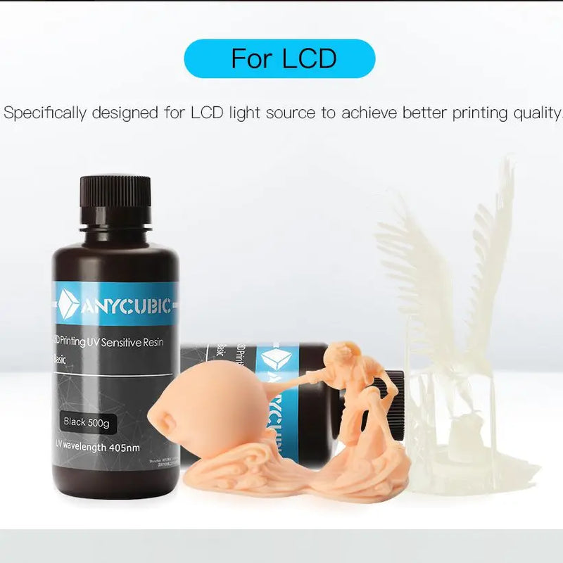 ANYCUBIC Standard Water wash resin/Tough Plant UV Resin For LCD 3D Printer 405nm Liquid Photopolymer Sensitive Resin 3D Printing