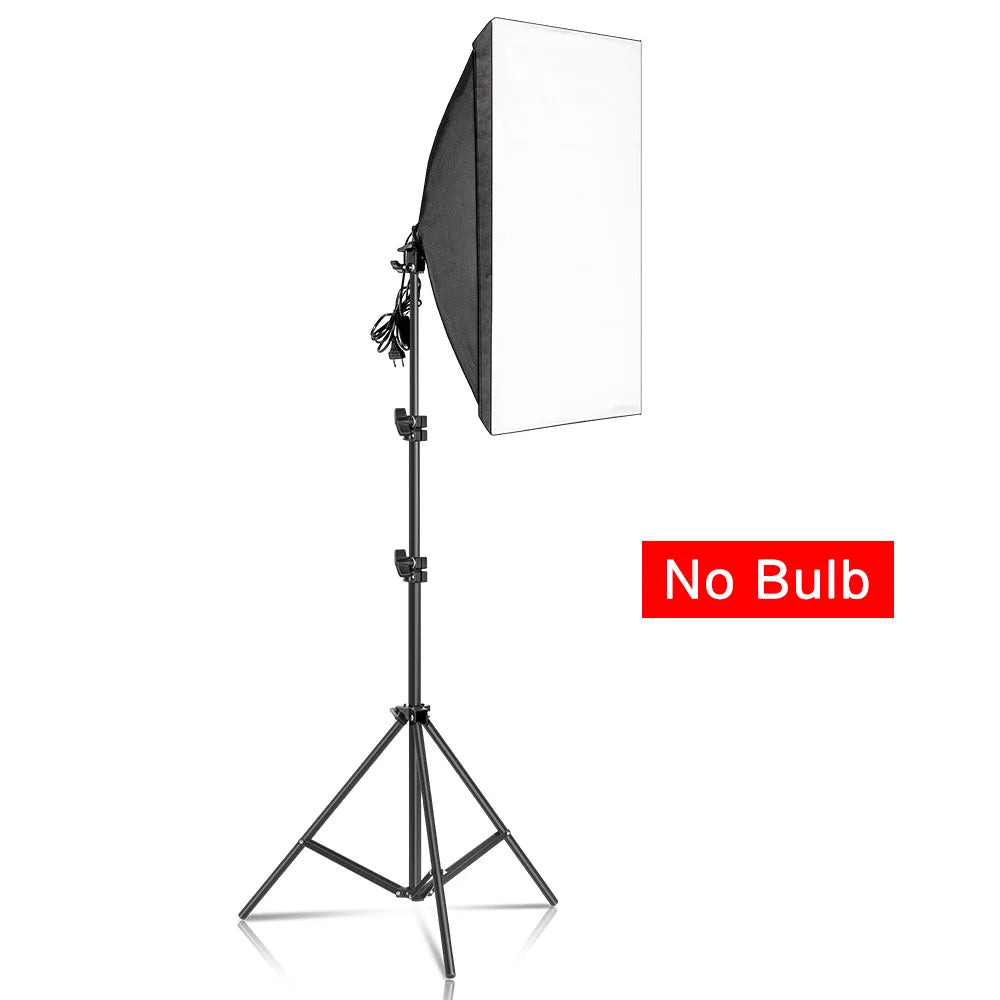 Photography 50x70CM Softbox Lighting Kits System Soft box Professional Continuous Light Use For Photo Studio Portrait Shooting