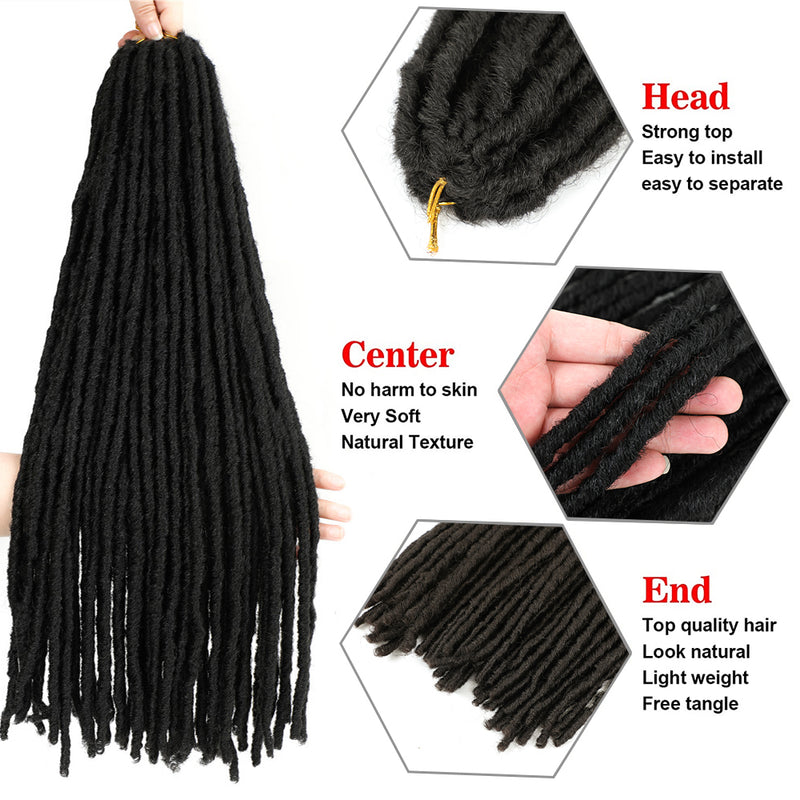 Synthetic Crochet Braiding Hair Extensions Dreadlocks Ombre Brown Colored X-TRESS Soft Straight Faux Locs Braids Hair For Women
