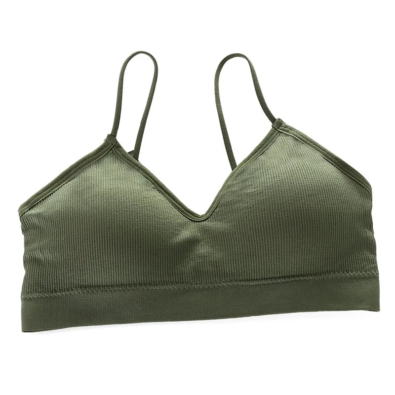 Seamless Women Sports Bra Running Bralette Padded Vest Elastic Brassiere  Fitness Gym Underwear Bra Top