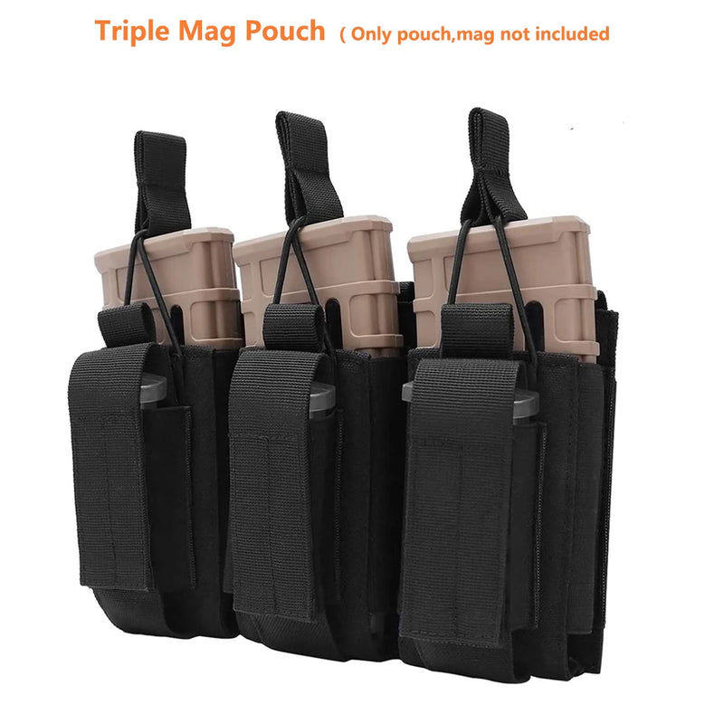 Tactical Molle Magazine Pouch Tactical Pouch Single/Double/Triple Rifle Pistol Mag Pouch 2-Layer Cartridge Holder for M4 M14 M16