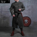 Men's Vintage Medieval Role Playing Jacket Halloween Steampunk Costume Uniform No Belt