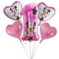 5pcs Mickey Minnie Head Birthday Party Decoration Balloon Helium Foil Balloons Baby 1st Baby Shower Air Globos Kids Toys Ball