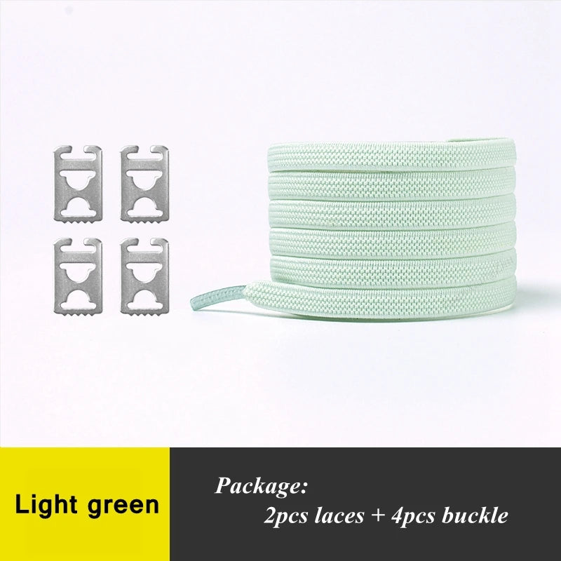 1Pair No Tie Shoelaces Elastic Shoelaces Kids Adult Quick Lazy Laces Flats Rubber Sneakers Running Shoelace 24 Colors