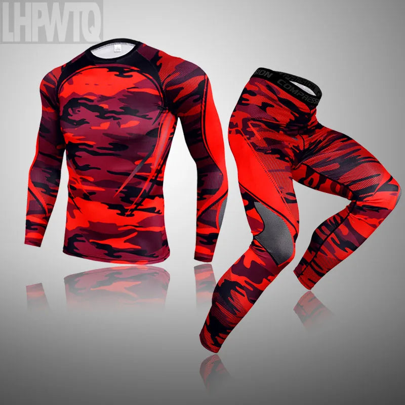 Men's Thermal Underwear Set MMA Tactics Fitness Leggings Base Compression Sports Suit Underwear Long Johns Men Clothing Brand