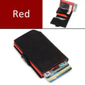 RFID Business Credit Card Holder Men Multifunction Automatic Aluminium Alloy Leather Cards Case Mini Wallet Slim Coin Purse