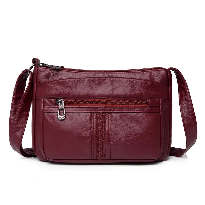 Fashion All-match Solid Color Messenger Bag High Capacity Womens Shoulder Bags 2021 New High Quality Pu Leather Women Handbag