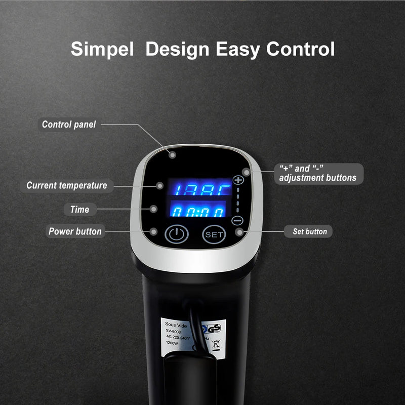 BioloMix 2.55 Generation IPX7 Waterproof Vacuum Sous Vide Cooker Immersion Circulator Accurate Cooking With LED Digital Display