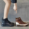 Handmade high-top shoes women's tide new  thick bottom plus velvet ins super fire retro leisure