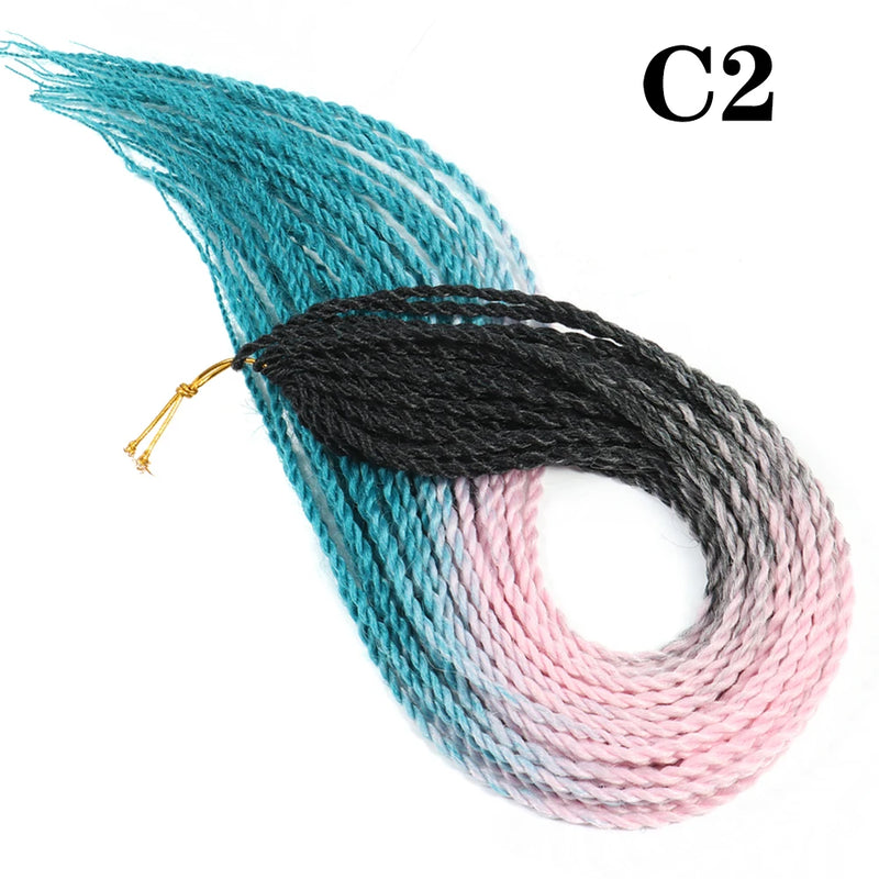 AZIR Senegalese Twist Hair Crochet Braids 24 inch 30 Roots/pack Synthetic Crochet Hair Senegalese Braids Twist Hair for Braids