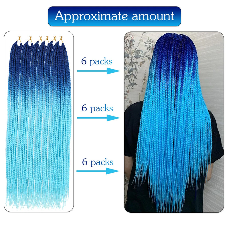 AZIR Senegalese Twist Hair Crochet Braids 24 inch 30 Roots/pack Synthetic Crochet Hair Senegalese Braids Twist Hair for Braids