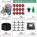 MUCIAKIE 5-50 Meters Ball Valve Timer Garden Watering System Irrigation Drip Kits Automatic Spray for Plants Adjustable Nozzles