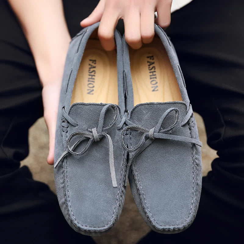 Size 38-49 Luxury Men Loafers Soft Moccasins Summer Shoes Man High Quality Mens Shoes Casual Suede Genuine Leather Driving Flats