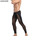 GANYANR Running Tights Men Compression Pants Sportswear Leggings Gym Fitness Basketball Yoga Track Long Dry Fit Funky Sexy Pouch