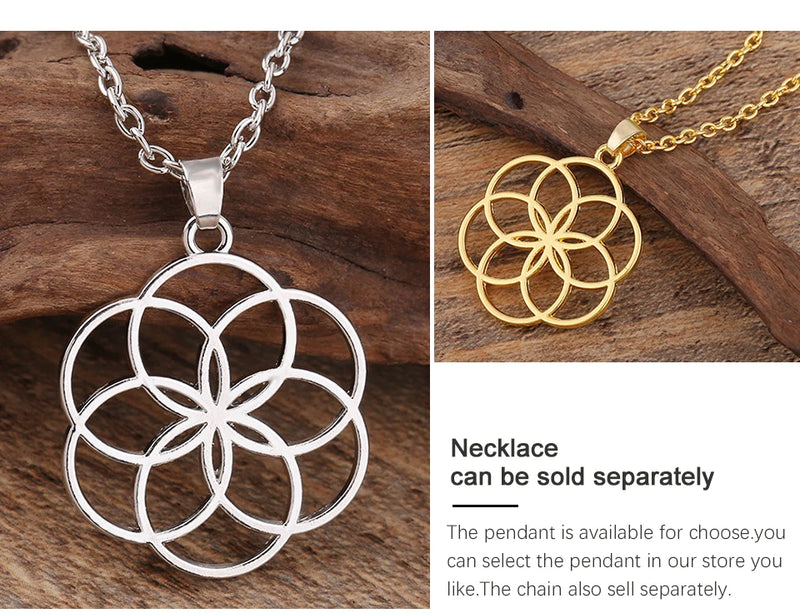 My Shape Flower of Life Mandala Necklace for Women Pendant Sacred Geometry Aesthetic Choker Fashion Jewelry Gifts Link Chain
