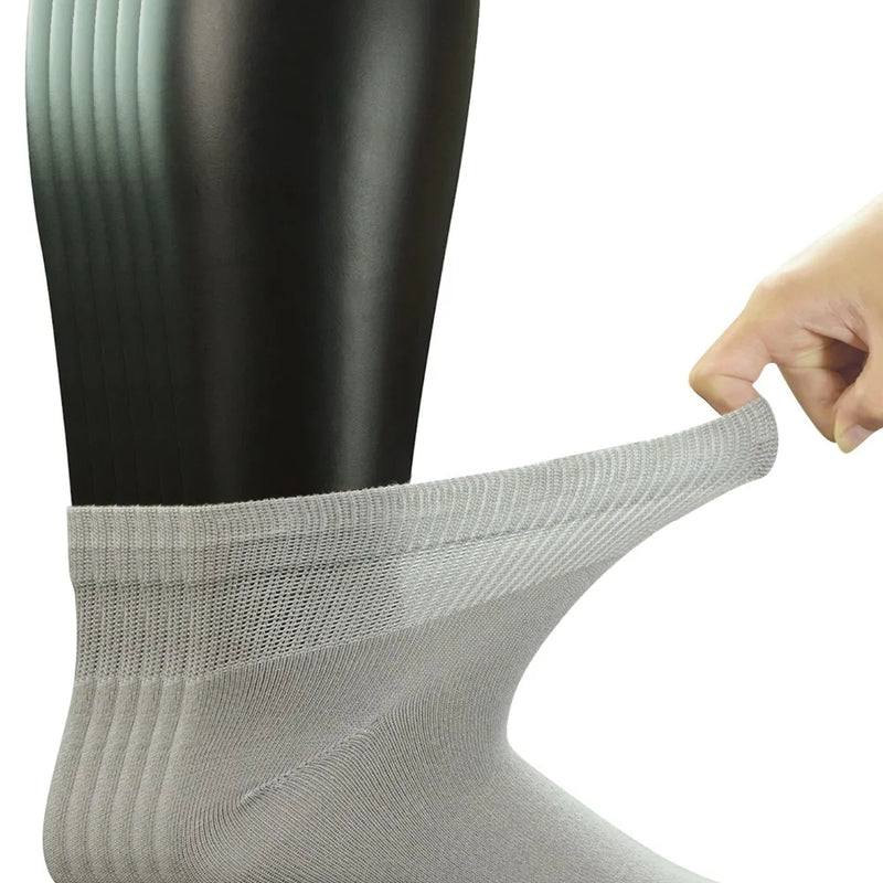 Men's Bamboo Diabetic Ankle Socks with Seamless Toe and Non-Binding Top,6 Pairs L Size(10-13)