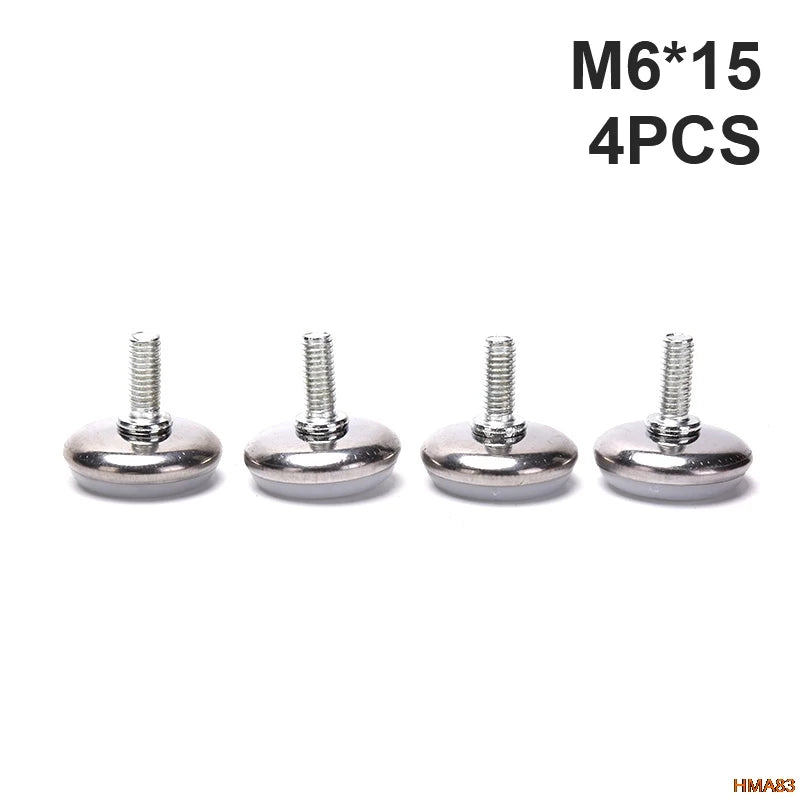4 Pcs Adjustable Steel Furniture Legs Anti-slip Base Table Cabinet Leg Pad Feet Leveler M6 M8 Screw Metal Furniture Foot Level