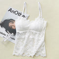 Lace Bra Top Women's Floral Lace Bralette Sexy Lingerie Non-wire Underwear Adjustable Straps Camisoles Bra Removable Pads