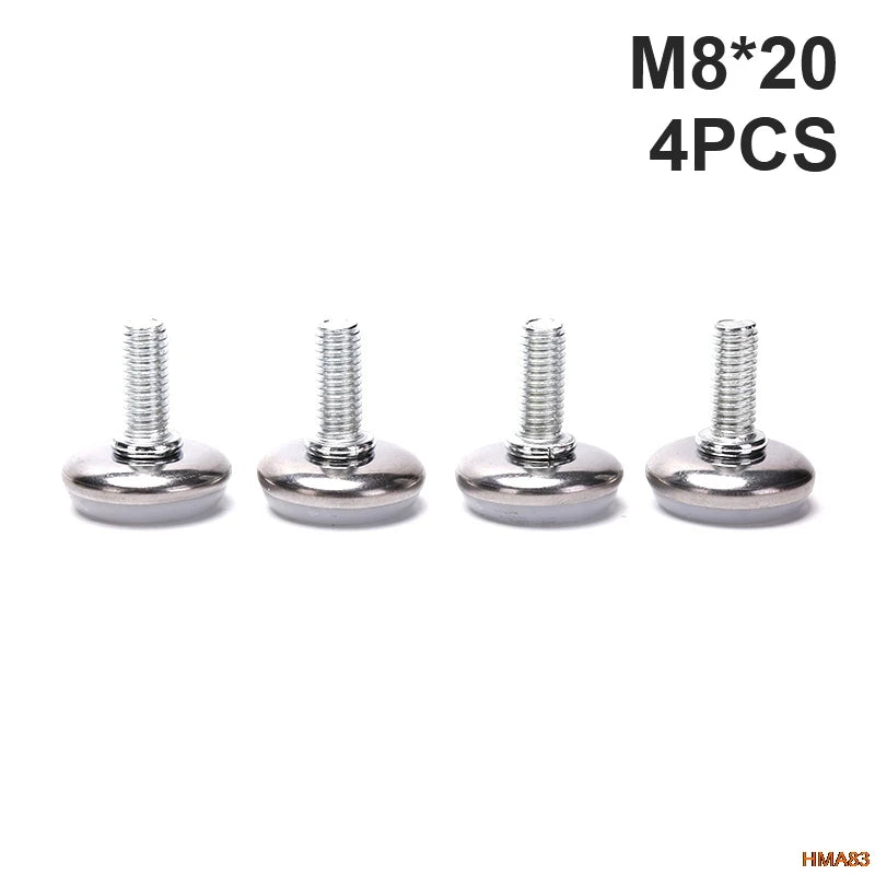 4 Pcs Adjustable Steel Furniture Legs Anti-slip Base Table Cabinet Leg Pad Feet Leveler M6 M8 Screw Metal Furniture Foot Level