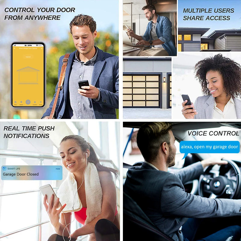 Tuya Smart Life Garage Door Wireless Sensor Opener Controller WiFi Switch Alexa Echo Google Home DIY Remote Control Voice Portal