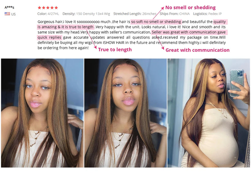 Honey Blonde Body Wave Lace Frontal Wig 27# Colored Pre Plucked 100% Human Hair Wigs Transparent Lace Closure Wig Human Hair