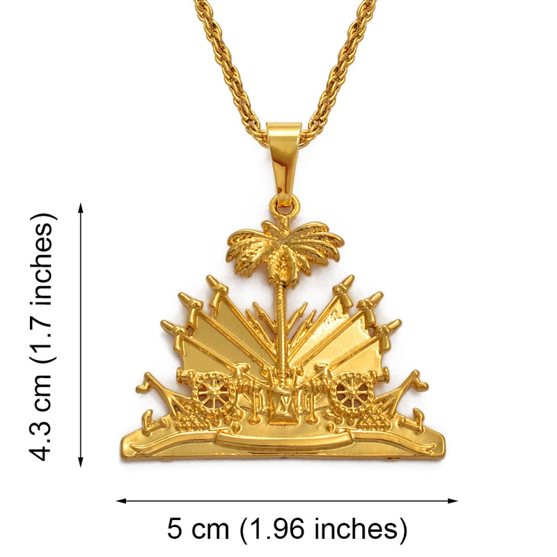 Anniyo Haiti Pendant and Necklace for Women/Girls,Ayiti Items Jewelry of Haiti @068506