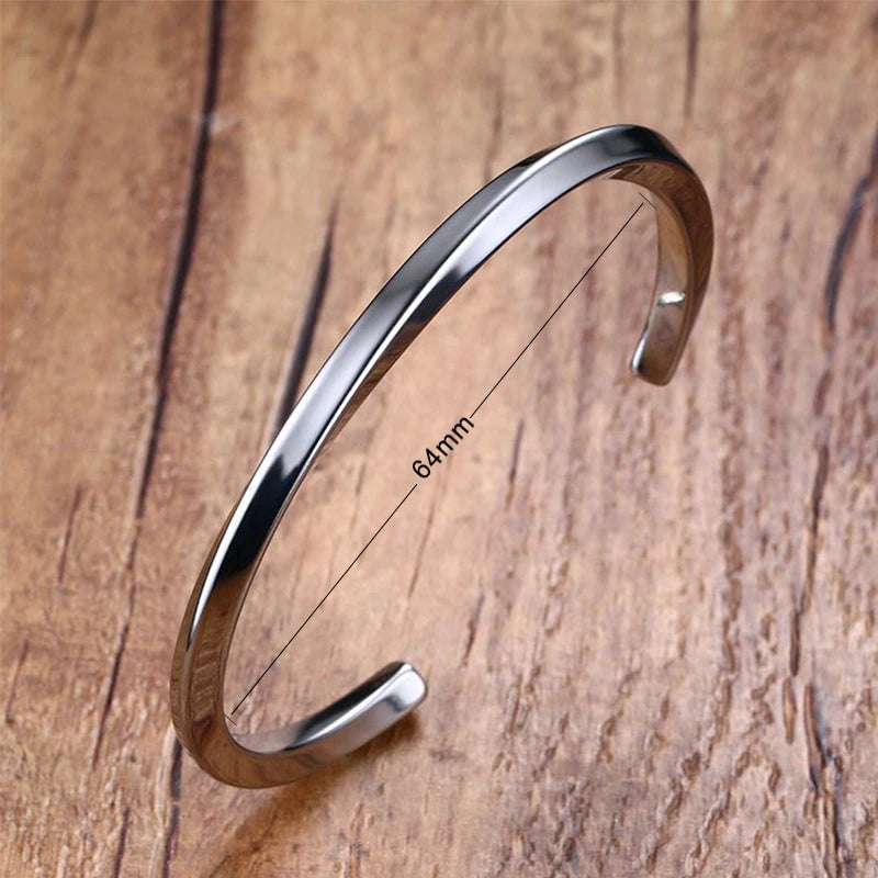 Vnox Vintage Stainless Steel Bangle for Men Women Mobius Twisted Cuff Bracelet Unisex Casual Pulseira - Visuel 11 | SAMAG