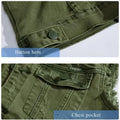 New vests 2022 Slim Fit Cowboy Male Jacket Vest Ripped Denim Vest Men's Jacket Sleeveless Casual Waistcoat Mens Jean Coat Green