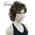StrongBeauty Short Wig Soft Tousled Curls Blonde Highlights Full Synthetic Wigs COLOUR CHOICES