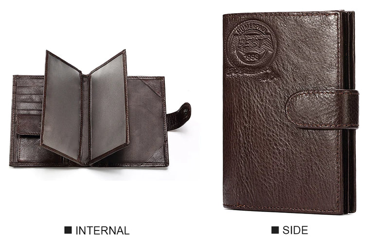 KAVIS Genuine Leather Wallet Men Passport Holder Coin Purse Magic Walet PORTFOLIO MAN Portomonee Mini Vallet Passport Cover