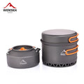 Widesea Camping Pot 1.3L 2.3L Cookware Outdoor Cooking Kettle Set Heat Cooker Travel Tableware Tourist Kitchen Utensil Equipment