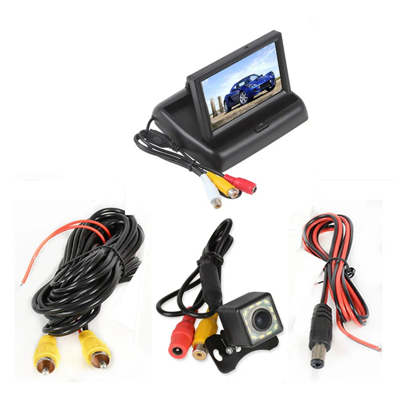 4.3 inch TFT LCD screen Car Monitor Rearview Reverse Parking Monitor with 2-channel Video Input,Camera optional