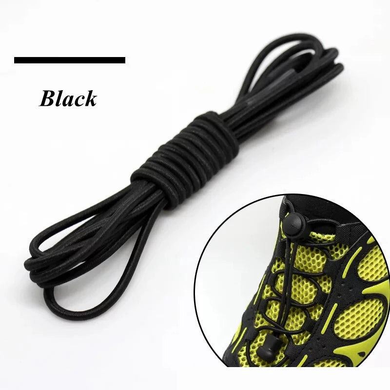 1 Pair 22 Colors Elastic Hiking Shoelaces Round Locking No Tie Shoe Laces Kids Adult Quick Lazy Laces Rubber Sneakers Shoelace