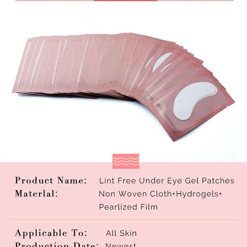 50/500/1000pcs Hydrogel Patches for Eyelashes Building Eyelash Extension Under Eye Pads Lash Stickers Tools Wholesale LAUKISS