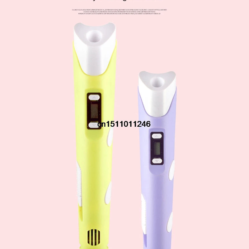 Kids 3D Printing Pen Adjustable Speed LED Display DIY Drawing Pens 3D PLA Filament Christmas Birthday gift for Boys and Girls